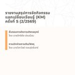 รายงานสรุปการจัดกิจกรรมแลกเปลี่ยนเรียนรู้ (KM) ครั้งที่ 5 (2/2569)
